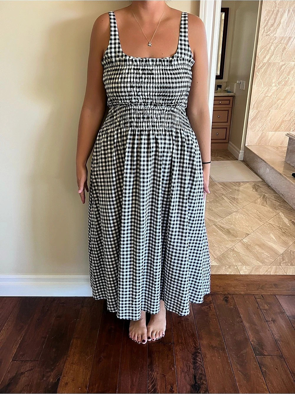 Gingham Smocked Maxi dress
